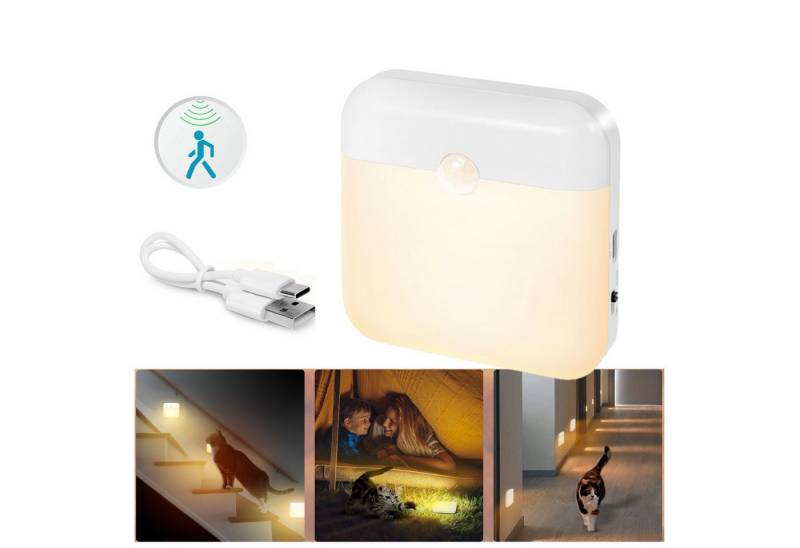 MUPOO LED Nachtlicht Steckdosenleuchte mit Bewegungsmelder, Dimmbar LED Nachtlichter, Warmes Weiß, LED fest integriert, Auto/Aus/Ein-Modi von MUPOO