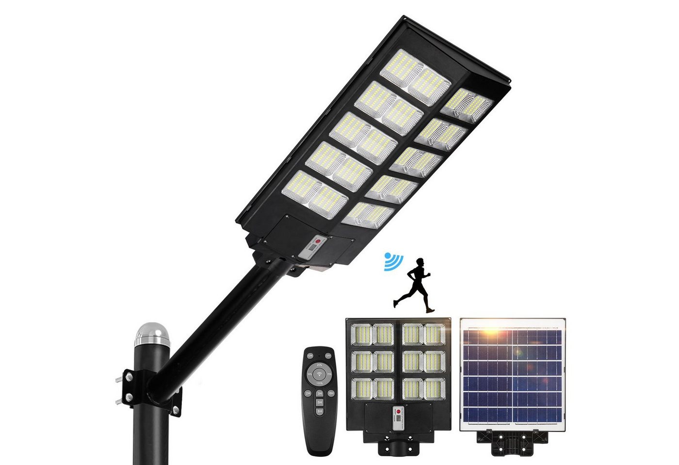 MUPOO LED Solarleuchte LED Solarlampen mit Bewegungsmelder,LED Solarleuchte für Außen, Große Größe-80000lm, LED fest integriert von MUPOO