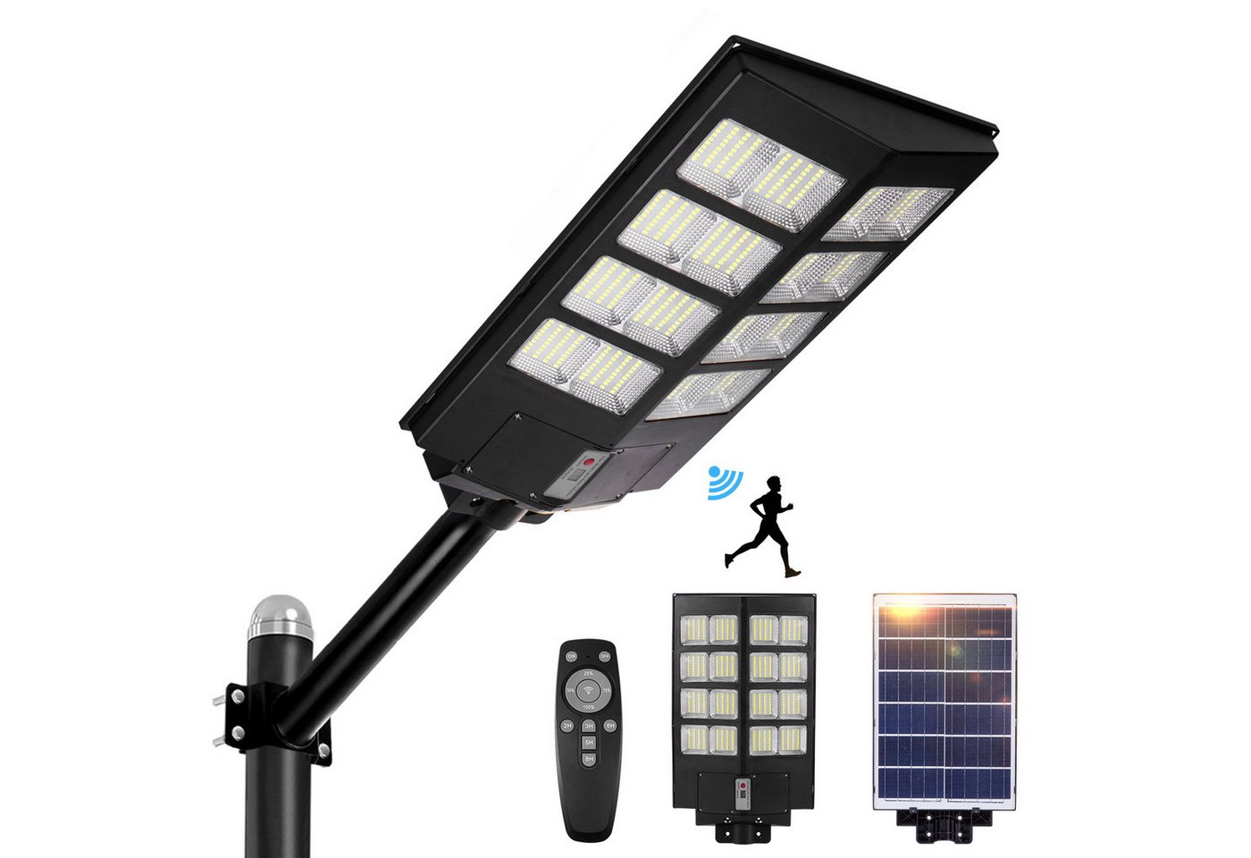 MUPOO LED Solarleuchte LED Solarlampen mit Bewegungsmelder,LED Solarleuchte für Außen, Mittlere Größe-60000lm, LED fest integriert von MUPOO