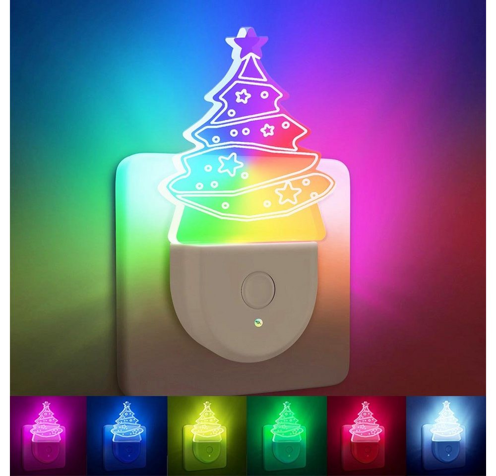MUPOO LED Steckdosenleuchte LED-Nachtlicht Plug-in RGB Weihnachtsbaum LED Fest Integriert Acryl, Dämmerungssensor, LED Nachttischlampe Weihnachtsgeschenk für Kinder&Alte Leute MUPOO LED Steckdosenleuchte LED-Nachtlicht Plug-in RGB Weihnachtsbaum LED Fest Integriert Acryl, Dämmerungssensor, LED Nachttischlampe Weihnachtsgeschenk für Kinder&Alte Leute von MUPOO