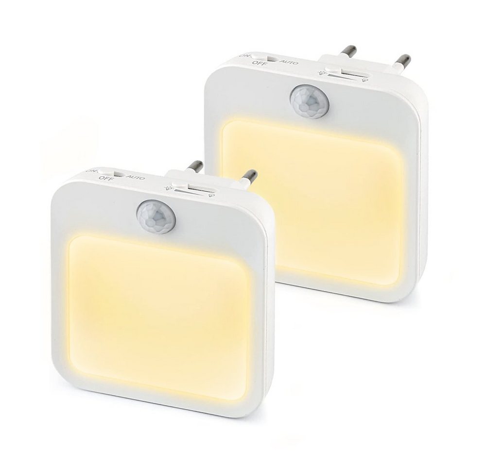 MUPOO LED Steckdosenleuchte Nachtlicht Steckdose mit Bewegungsmelder,3 Modi (EIN/AUTO/AUS), Steckdose,0%-100% Dimmung,Bewegungsmelder, 1/3/6 Stück LED Nachtlicht Kinder von MUPOO