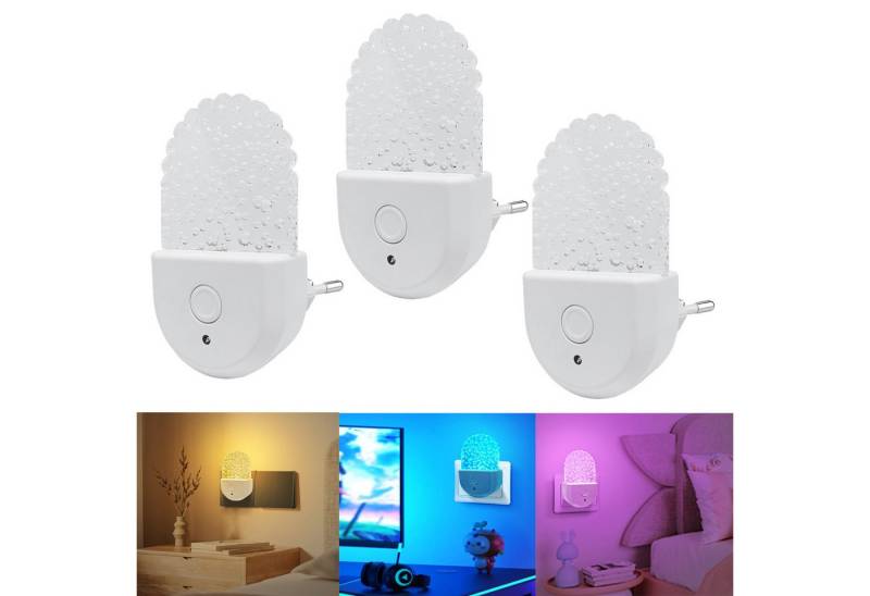 MUPOO LED Steckdosenleuchte RGB Plug in Nachtlicht Steckdosenlicht Dämmerungssensor für Kinder, LED fest integriert, RGB Night Light Dusk to Dawn Sensor von MUPOO