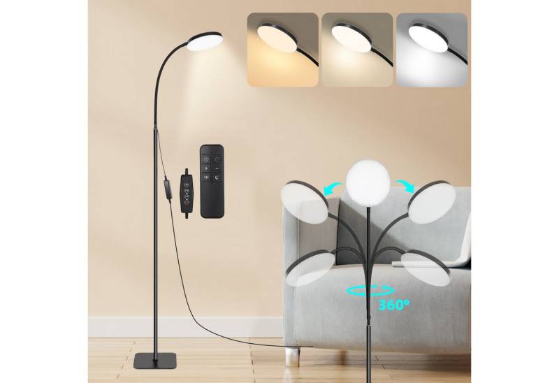 MUPOO LED Stehlampe Standleuchten mit Fernbedienung, LED Leselampe Stehend Dimmbar, Dimmbar Einstellbare Flexible Stehleuchte,mit 3 Farbtemperaturen MUPOO LED Stehlampe Standleuchten mit Fernbedienung, LED Leselampe Stehend Dimmbar, Dimmbar Einstellbare Flexible Stehleuchte,mit 3 Farbtemperaturen von MUPOO