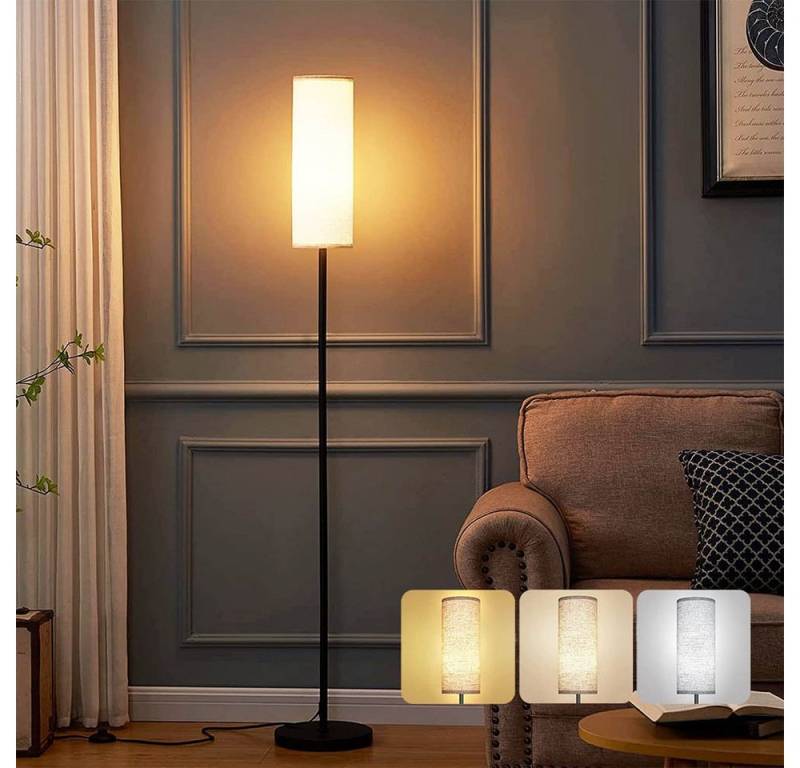 MUPOO LED Stehlampe Stehleuchte 1.7m,Moderne Stehlampe mit Fußschalter, 3 helle Farben, LED fest integriert, E26 Glühbirne, für Büro Bett Zimmer Lesen von MUPOO