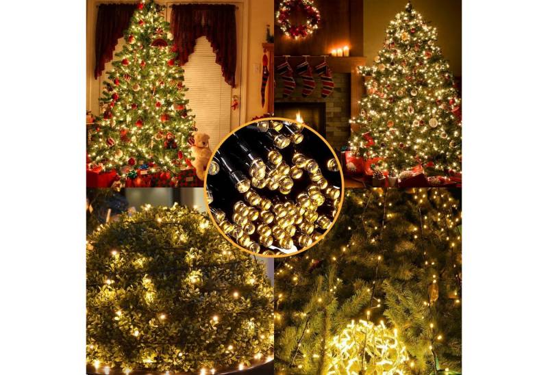 MUPOO LED-Streifen LED-Lichterketten 8 Modi Timer IP44 LED-Lichtervorhang 200/250/500LEDs, LED Stripe Lichterketten 10/50/100M Memory LED-Lichterkette von MUPOO