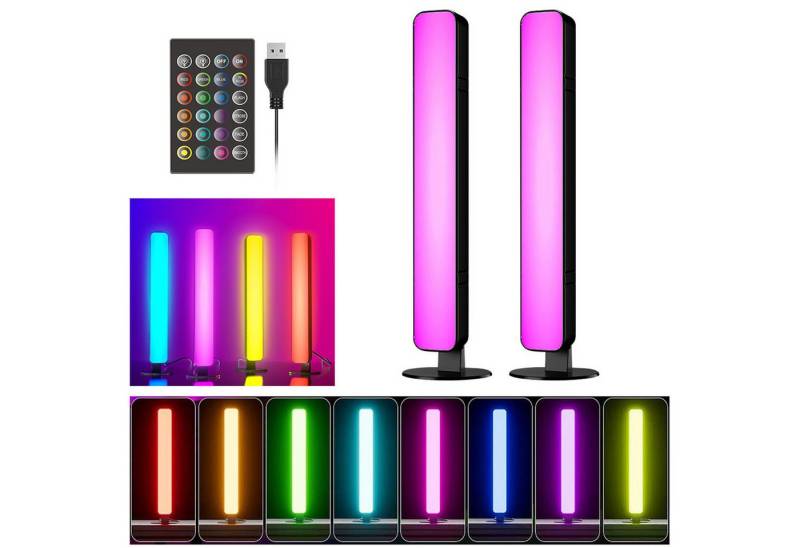 MUPOO LED-Streifen RGB LED-Lichtleiste 1/2er,LED Stripe Dimmbare LED Lightbar, 16 Farben 24 Schlüssel mit Musik synch,Fernbedienung,Gaming Deko von MUPOO