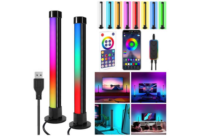 MUPOO LED-Streifen Smart LED Lightbar 2er LED Stripe, USB, Bluetooth & APP-Steuerung, RGB Gaming-Lampe, TV-Hintergrundbeleuchtung von MUPOO