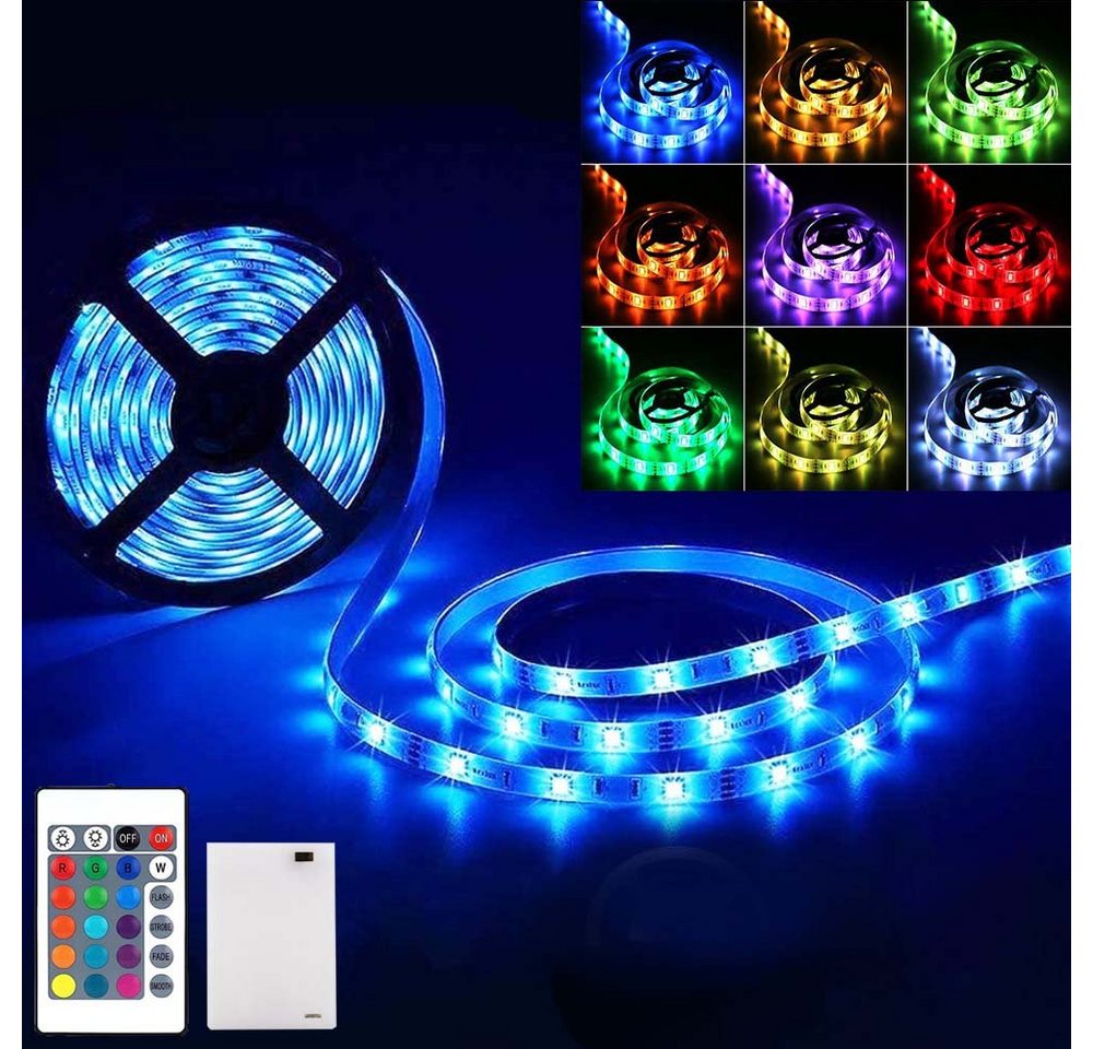 MUPOO LED Stripe 0.5M/1M/2M/3M/4M/5M LED Streifen RGB 5050, Wasserdicht, Fernbedienung, DIY für Radfahren,Skateboarden,Aktivitäten von MUPOO