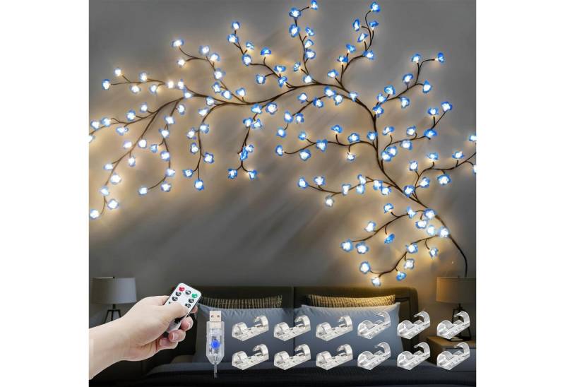 MUPOO Leuchtzweig LED-Dekolicht,1.8M/2.3M LED Baum Wandleuchte,LED Lichterkette, Willow Vine Baum,Weihnachtsdeko,LED fest integriert,Warmweiß MUPOO Leuchtzweig LED-Dekolicht,1.8M/2.3M LED Baum Wandleuchte,LED Lichterkette, Willow Vine Baum,Weihnachtsdeko,LED fest integriert,Warmweiß von MUPOO