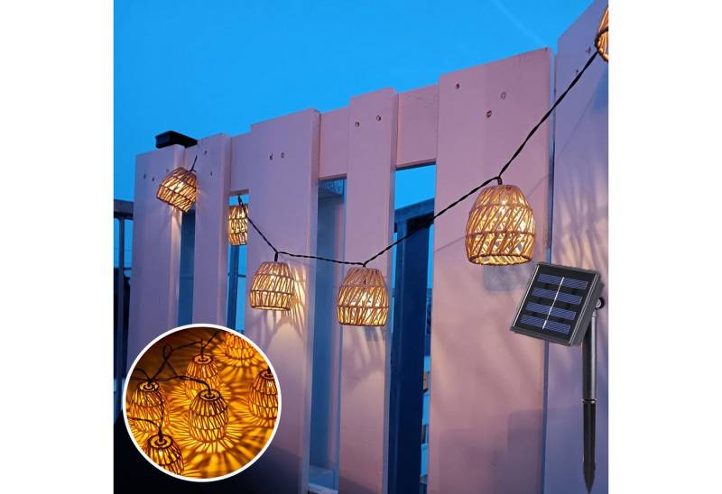 MUPOO Lichterkette 3.8 m Solar Gartenleuchten Wasserdicht Laternen-Lichterkette, für Außenbereich,Zaun und Garten von MUPOO