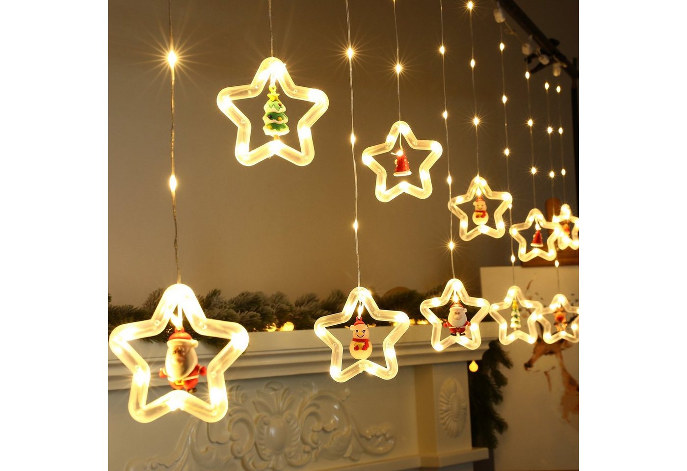 MUPOO Lichterkette LED-Lichterkette Fenster LED Lichtervorhang Fenster Weihnachten Innen, 8 Modi Regenlichterkette mit Fernbedienung Weihnachtsdeko MUPOO Lichterkette LED-Lichterkette Fenster LED Lichtervorhang Fenster Weihnachten Innen, 8 Modi Regenlichterkette mit Fernbedienung Weihnachtsdeko von MUPOO