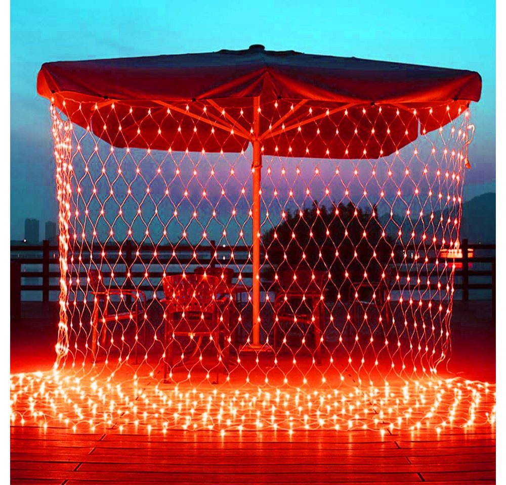 MUPOO Lichterkette LED-Lichtnetz 96/144/200/320/880LEDs LED-Lichterkette 8Modi 220V, LED-Lichtervorhang 1.5X1.5/2X2/3X2/6x4M LED-Netzlicht Wasser von MUPOO