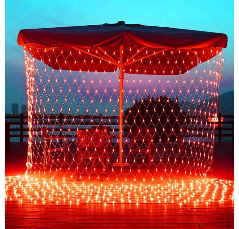 MUPOO Lichterkette LED-Lichtnetz 96/144/200/320/880LEDs LED-Lichterkette 8Modi 220V, LED-Lichtervorhang 1.5X1.5/2X2/3X2/6x4M LED-Netzlicht Wasser von MUPOO