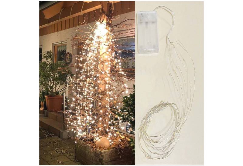 MUPOO Lichtervorhang LED Lichtvorhang 600LEDs Wasserfall-Lichterkette, Warme Weiß von MUPOO
