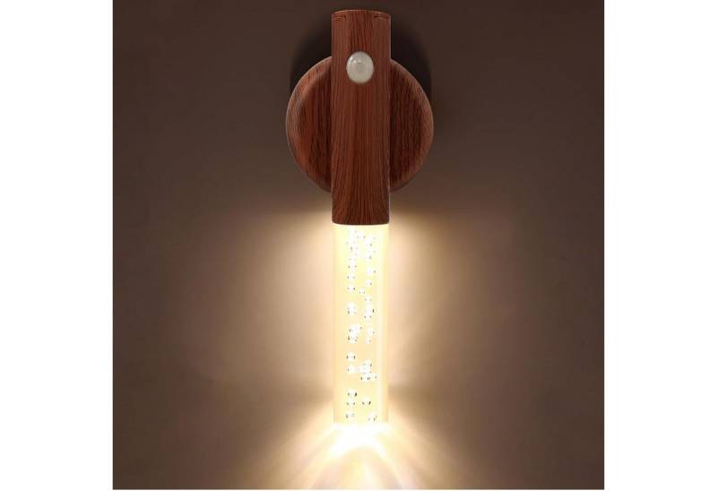 MUPOO Nachtlicht LED Wandlampe mit Bewegungsmelder,Blasensäulen Nachtlichter, Magentisches, LED fest integriert, für Schlafzimmer, Flur, Badezimmer, Treppenhaus, Kleiderschrank von MUPOO
