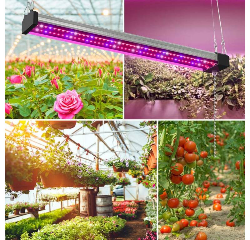 MUPOO Pflanzenlampe Grow Lampe Vollspektrum, Zugkettenschalter LED Pflanzen Wachstumslampe, 30cm-96LEDs, Durchgängig Erweiterbar von MUPOO