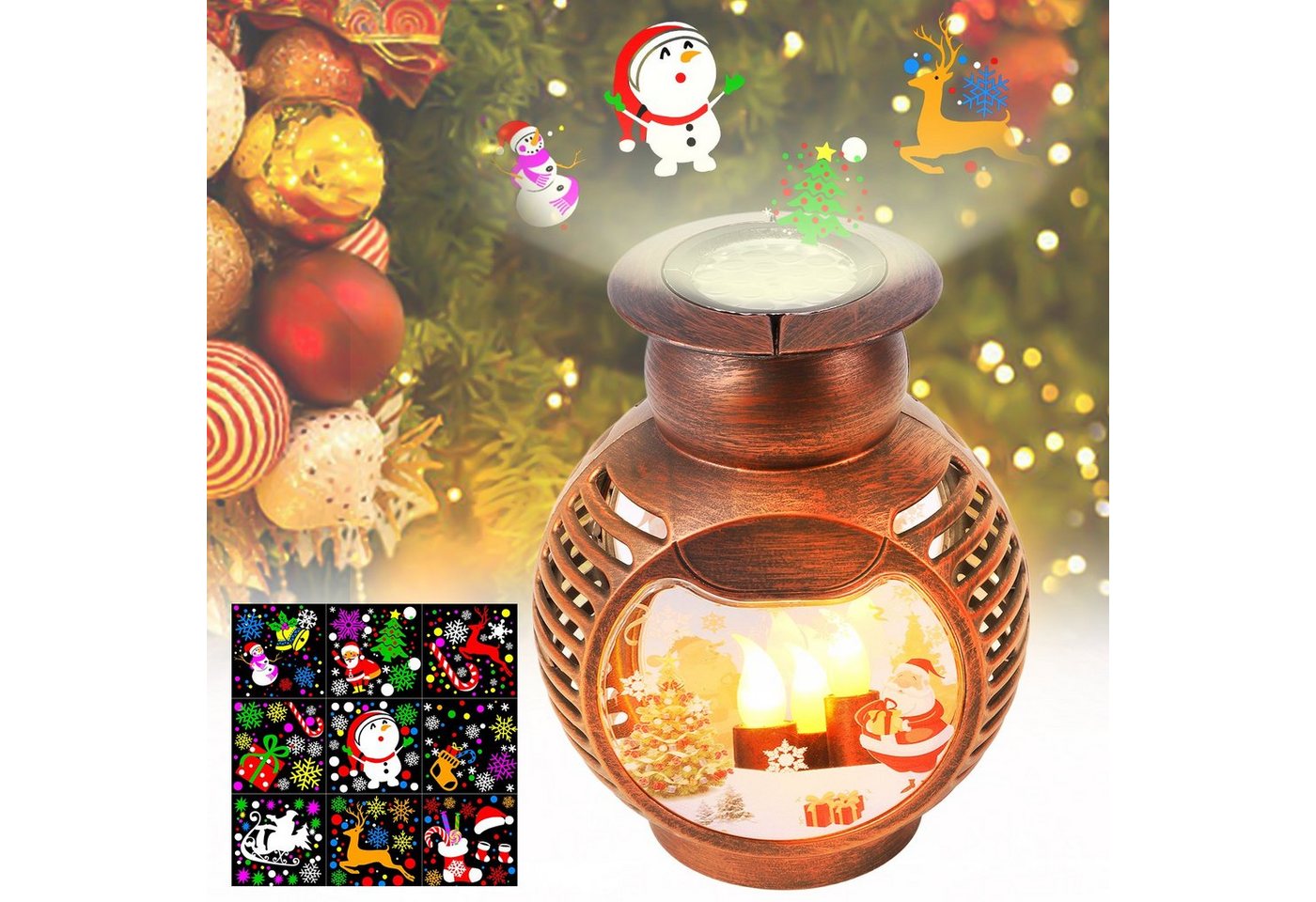 MUPOO Projektionslampe LED Projektor Weihnachtsdeko LED Laterne Projektorlicht,16 Muster, Flamme,6W,USB-Stecker/Batterie, Projektionsfläche: 5-15,Weihnachtsdeko weihnachtliche Schütteldeko MUPOO Projektionslampe LED Projektor Weihnachtsdeko LED Laterne Projektorlicht,16 Muster, Flamme,6W,USB-Stecker/Batterie, Projektionsfläche: 5-15,Weihnachtsdeko weihnachtliche Schütteldeko von MUPOO
