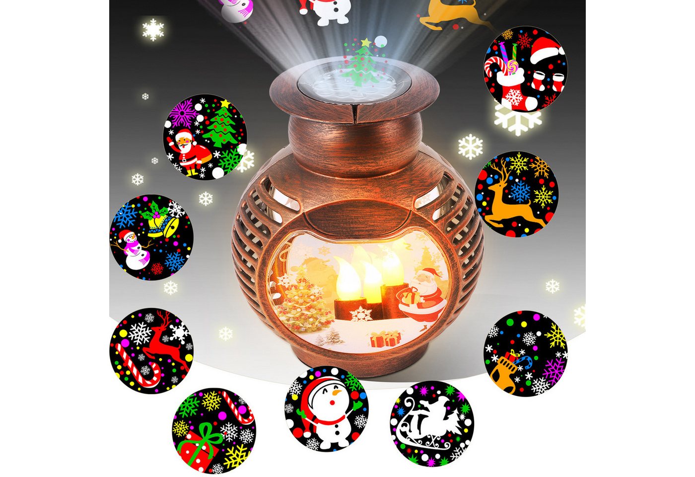 MUPOO Projektionslampe LED Projektor Weihnachtsdeko Laterne 16-in-1-Filmscheiben, USB/Batterie, Projektionsfläche: 5-15, Projektorlicht Weihnachtsdeko weihnachtliche Schütteldeko MUPOO Projektionslampe LED Projektor Weihnachtsdeko Laterne 16-in-1-Filmscheiben, USB/Batterie, Projektionsfläche: 5-15, Projektorlicht Weihnachtsdeko weihnachtliche Schütteldeko von MUPOO