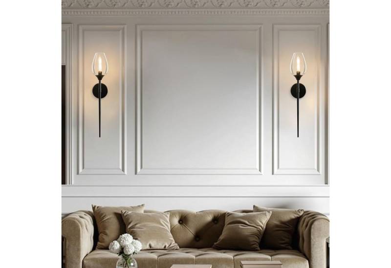 MUPOO Wandleuchte Schwarze Wandlampe aus Glas mit Lampenschirm in Weinglasform, LED wechselbar, mit E14-Glühbirne,für Schlafzimmer und Wohnzimmer MUPOO Wandleuchte Schwarze Wandlampe aus Glas mit Lampenschirm in Weinglasform, LED wechselbar, mit E14-Glühbirne,für Schlafzimmer und Wohnzimmer von MUPOO