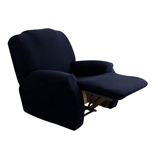 MUPOO Ruhesessel Couchbezug,Stretch Relaxsesselbezüge Sofabezug Bezüge Mit Seitentasche(4 Stück Blau) von MUPOO