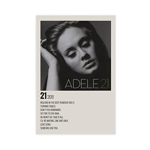 MURABE Adele 21 Musik Cover Leinwand Poster Schlafzimmer Dekor Sport Landschaft Büro Zimmer Dekor Geschenk ungerahmt 30 x 45 cm von MURABE