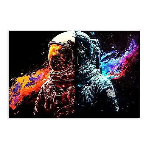 MURABE Astronauten-Kunst, Leinwand-Poster, Wandkunst, Dekordruck, Bild, Gemälde für Wohnzimmer, Schlafzimmer, Dekoration, ungerahmt, 50 x 75 cm von MURABE