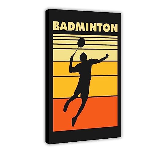 MURABE Badminton Vintage Leinwand Poster Schlafzimmer Dekor Sport Landschaft Büro Zimmer Dekor Geschenk Rahmen Stil 40 x 60 cm von MURABE