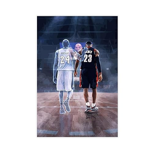 MURABE Basketball LeBron James Kobe Bryant Leinwand Poster Schlafzimmer Dekor Sport Landschaft Büro Zimmer Dekor Geschenk ungerahmt 30 x 45 cm von MURABE