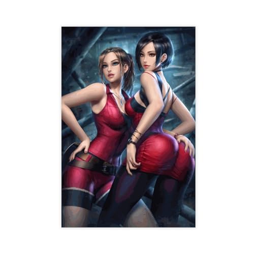 MURABE Claire Redfield Resident Evil 1 Leinwandposter Schlafzimmer Dekor Sport Landschaft Büro Zimmer Dekor Geschenk ungerahmt 50 x 75 cm von MURABE