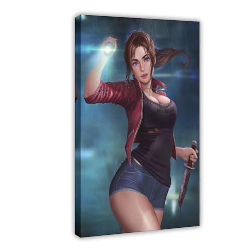 MURABE Claire Redfield Resident Evil Leinwand-Poster, Wandkunst, Dekordruck, Bild Gemälde für Wohnzimmer, Schlafzimmer, Dekoration, Rahmenstil, 40 x 60 cm von MURABE