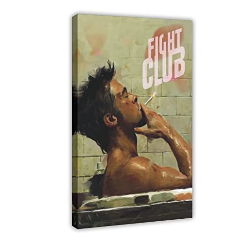 MURABE Fight Club Filmeinband, Leinwand-Poster, Wandkunst, Dekordruck, Bild, Gemälde für Wohnzimmer, Schlafzimmer, Dekoration, Rahmenstil, 30 x 45 cm von MURABE