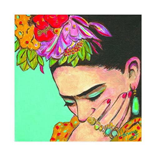 MURABE Frida Kahlo Leinwand-Poster, Wandkunst, Dekordruck, Bild, Gemälde für Wohnzimmer, Schlafzimmer, Dekoration, ungerahmt, 30 x 30 cm von MURABE