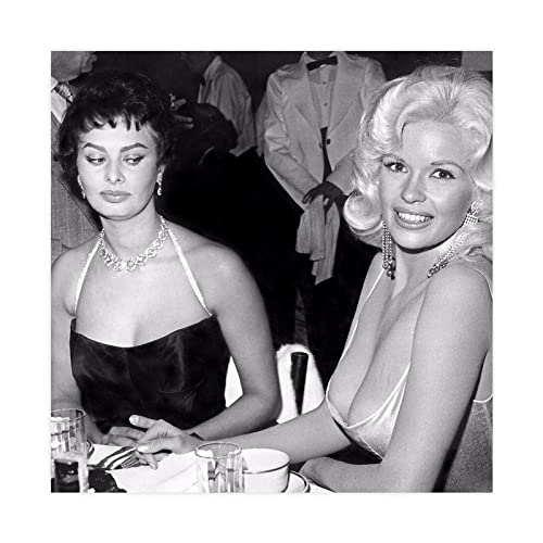 MURABE Jayne Mansfield und Sophia Loren, Leinwand-Poster, Schlafzimmer, Dekoration, Sport, Landschaft, Büro, Raumdekoration, Geschenk, ungerahmt, 60 x 60 cm von MURABE