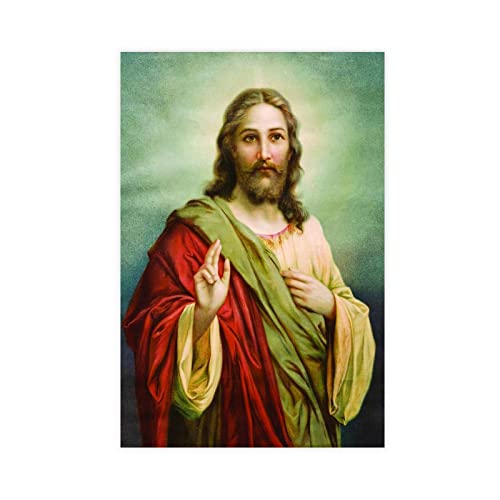 MURABE Jesus 4 Leinwand-Poster, Wandkunst, Dekordruck, Bild, Gemälde für Wohnzimmer, Schlafzimmer, Dekoration, ungerahmt, 30 x 45 cm von MURABE