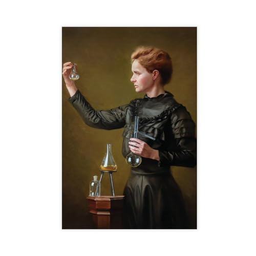 MURABE Marie Curie Leinwand-Poster, Schlafzimmer, Dekoration, Sport, Landschaft, Büro, Raumdekoration, Geschenk, ungerahmt, 60 x 90 cm von MURABE