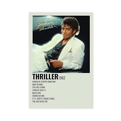 MURABE Michael Jackson Thriller Album Cover Leinwand Poster Schlafzimmer Dekor Sport Landschaft Büro Zimmer Dekor Geschenk ungerahmt 30 x 45 cm von MURABE