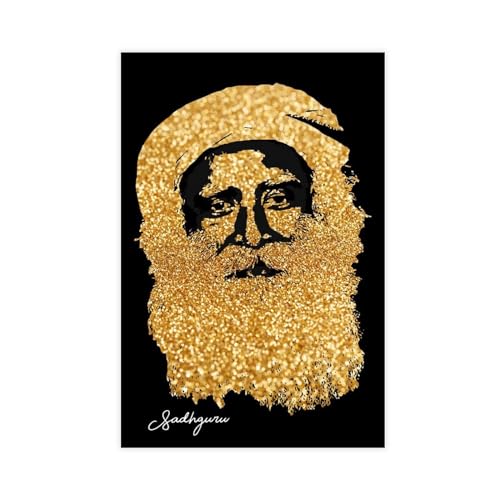 MURABE Sadhguru Jaggi Vasudev Porträt Leinwand Poster Wandkunst Dekor Druck Bild Gemälde für Wohnzimmer Schlafzimmer Dekoration ungerahmt 40 x 60 cm von MURABE