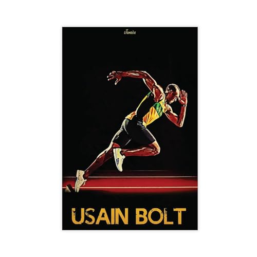 MURABE Sportposter Usain Bolt Leinwand Poster Wandkunst Dekor Druck Bild Gemälde für Wohnzimmer Schlafzimmer Dekoration ungerahmt 30 x 45 cm von MURABE