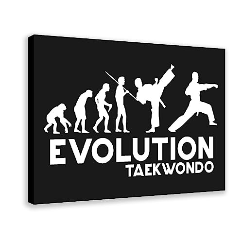 MURABE Taekwondo Evolution Kunstleinwandposter Schlafzimmer Dekor Sport Landschaft Büro Zimmer Dekor Geschenk Rahmenstil 30 x 45 cm von MURABE