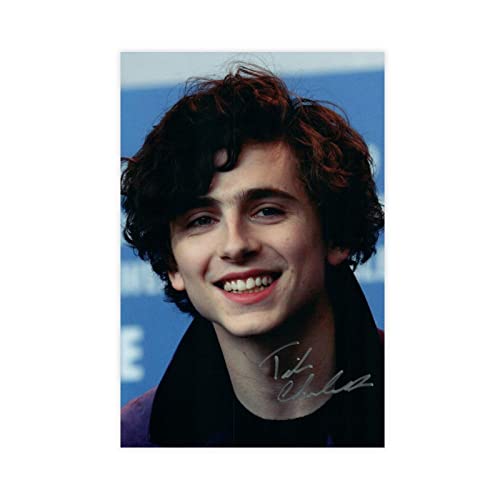 MURABE Timothee Chalamet Autogramm 3 Leinwand Poster Schlafzimmer Dekor Sport Landschaft Büro Zimmer Dekor Geschenk Unrahmen-Stil 50 x 75 cm von MURABE