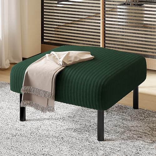 MURUL Premium Cord Stoff Hocker mit Metallgestell Veloursbezug Komfort Vielseitig als Fußbank Sitzhocker oder Beistelltisch Werkzeugfrei Montierbar MURUL Premium Cord Stoff Hocker mit Metallgestell Veloursbezug Komfort Vielseitig als Fußbank Sitzhocker oder Beistelltisch Werkzeugfrei Montierbar von MURUL