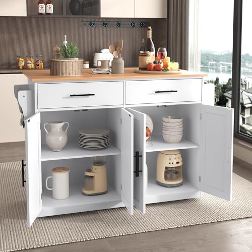 Servierwagen mit klappbarer Tischplatte, 120x46(70) x91 cm, weiß, mit Rollen und austauschbaren Holzbeinen, ideal für Küche und Esszimmer von MURUL
