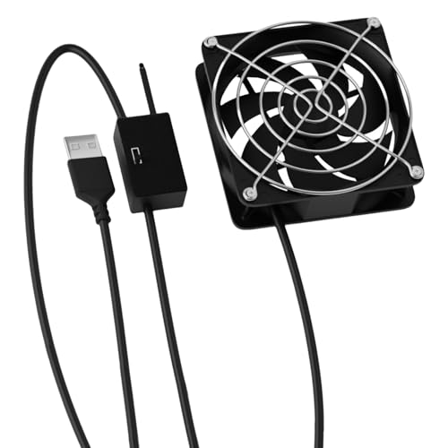 MURYE USB-Ventilator mit 3 Geschwindigkeiten, 8 cm, mit automatischer Temperaturregelung, für Router, Spielgeräte, USB-betriebener Lüfter MURYE USB-Ventilator mit 3 Geschwindigkeiten, 8 cm, mit automatischer Temperaturregelung, für Router, Spielgeräte, USB-betriebener Lüfter von MURYE