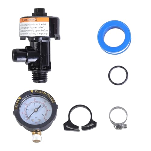 Manuelle Luftentlastungsventile Manometer O-Ringe Clip Band & Gauge Stecker 98209800 für Pool Ersatz Manuelle Luftablassventile von MURYE