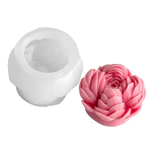 Pfingstrose Blumenkerze Schimmel Silikonform Oramentabgüsse Handgefertigte Pflastern Schimmelpilze Bastelmittel von MURYE