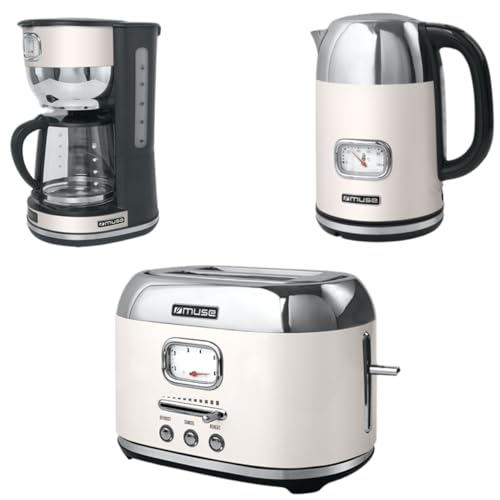 Muse Perfektes Frühstücks-Set: Kaffeegenuss, Tee und knusprige Toasts – Kaffeemaschine, Wasserkocher und Toaster im praktischen Bundle für Ihren Morgenmoment von MUSE