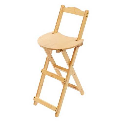 MUSESPANI Barhocker, klappbarer Küchenstuhl aus Bambus mit Rückenlehne, Klappbarer Küchenstuhl für Küchen, Wohnzimmer, Unterhaltungsbereiche (Holzfarbe) von MUSESPANI