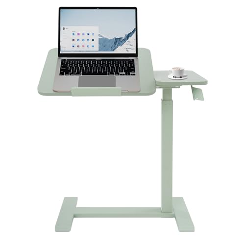 MUSESPANI Mobile Stehschreibtisch, Verstellbarer Überbett-Bettscheidetisch, Verstellbarer rollender Stehschreibtisch mit versteckten Rädern (Grün) von MUSESPANI