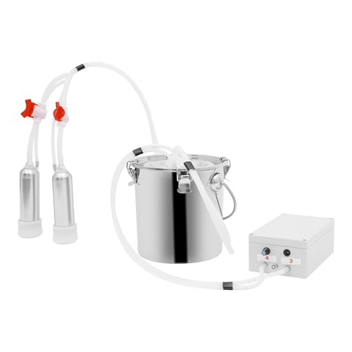 Pulsations-Melkmaschine, elektrische Melkmaschine, Melkmaschine mit Edelstahlbehälter für den Haushalt als auch für den Betrieb geeignet (10L) von MUSESPANI