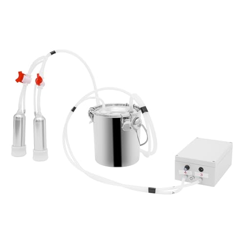 Pulsations-Melkmaschine, elektrische Melkmaschine, Melkmaschine mit Edelstahlbehälter für den Haushalt als auch für den Betrieb geeignet (3L) von MUSESPANI